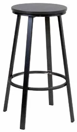 Taburete Titán negro — 35 × 35 cm