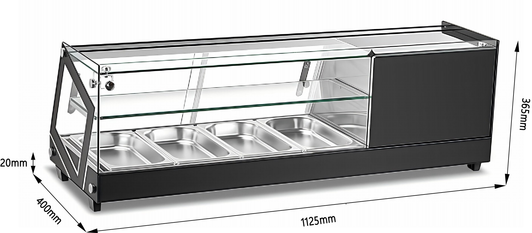 Vitrina expositora refrigerada 4 bandejas 2 plantas - Imagen 3