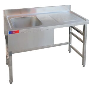 Fregadero industrial 1 seno 1 escurridor 1400 x 600 x 850 + 100 mm