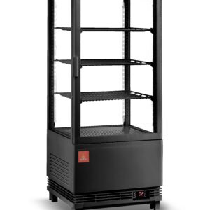 Armario 4 caras de cristal refrigerado negra 78 L