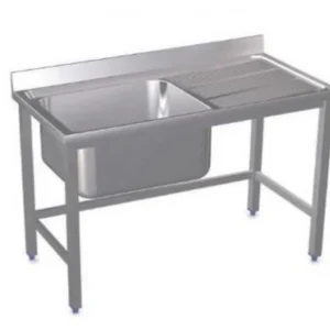Fregadero 1 seno 1 escurridor soldado 1400 x 600 x 850 + 100 mm