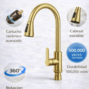 Grifo cisne con 2 modos de ducha 2 aguas