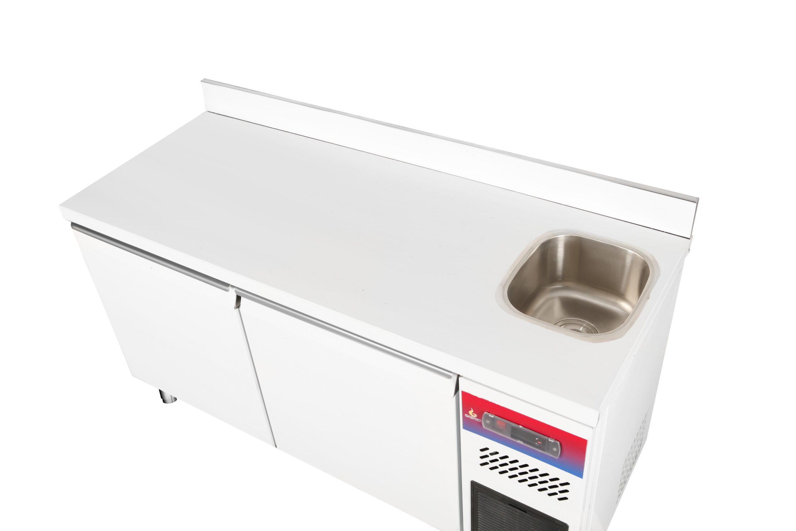 Mesa refrigerada con fregadero 2 puertas acero inoxidable - Imagen 3