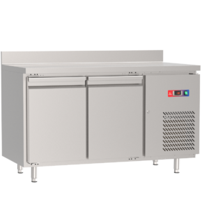 Mesa refrigerada 2 puertas en acero 1360 x 700 x 850 + 100 mm