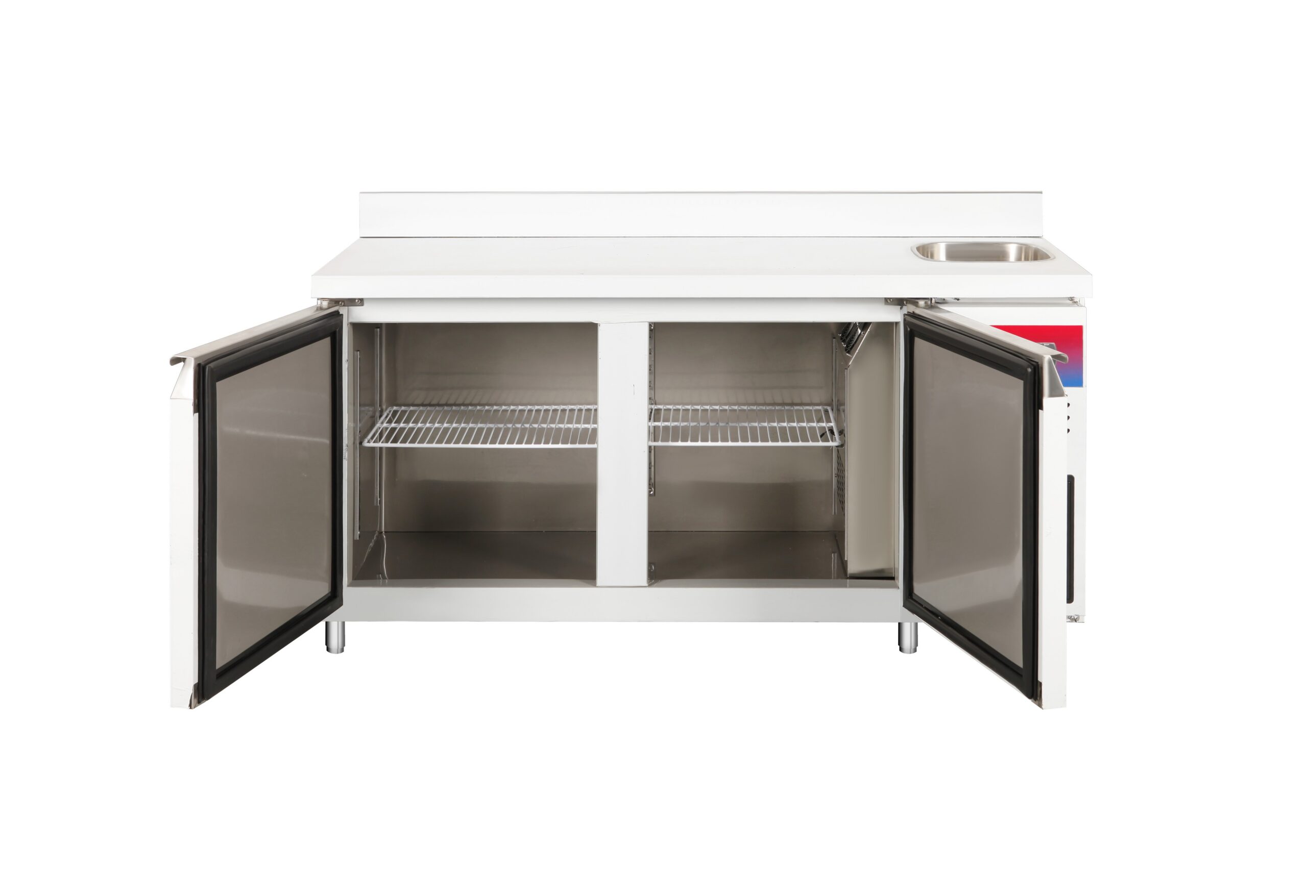 Mesa refrigerada con fregadero 2 puertas acero inoxidable - Imagen 2