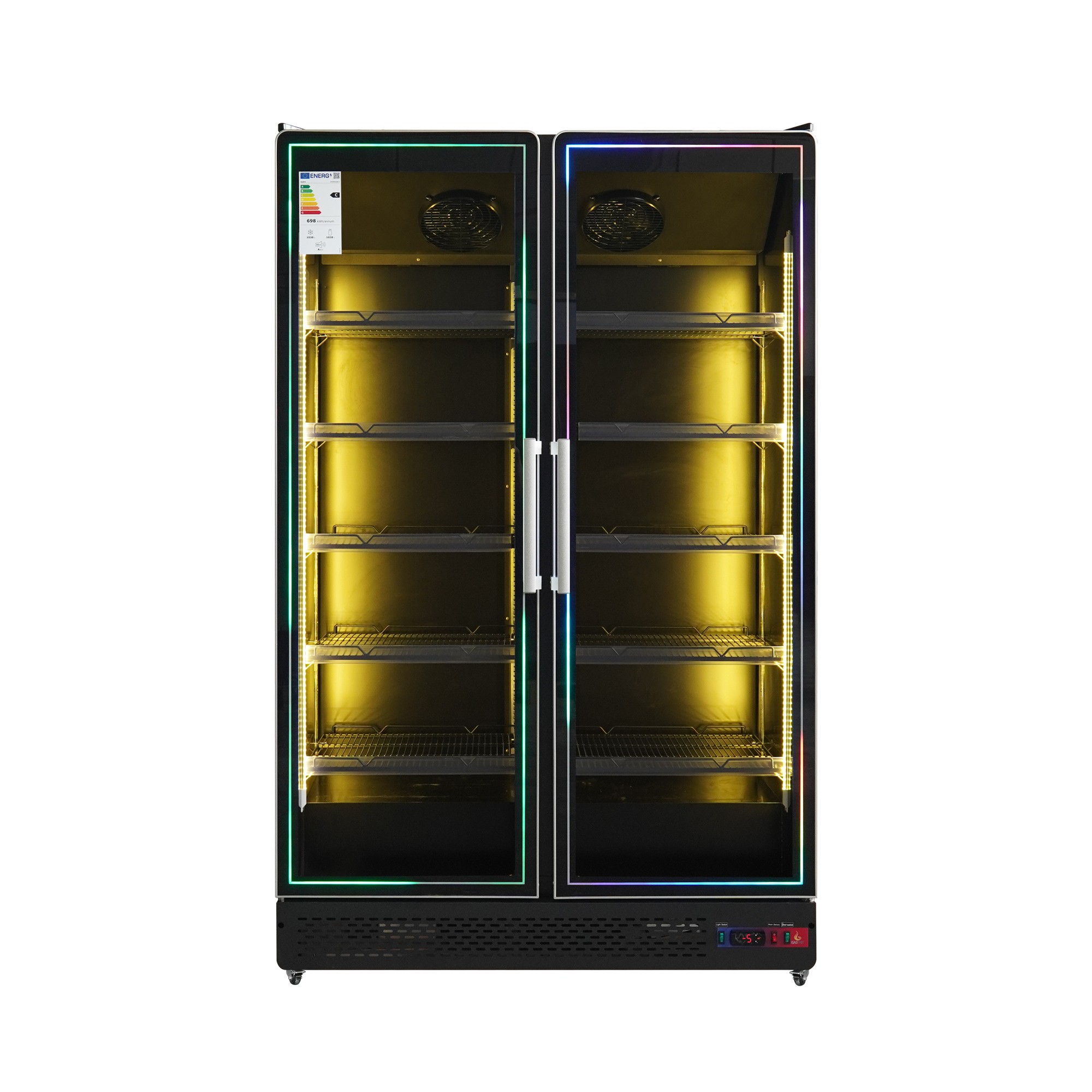 Armario expositor refrigerado 2 puertas de cristal led multicolor Subzero - Imagen 4