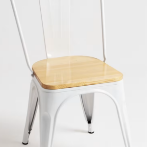 silla tolix con madera blanca
