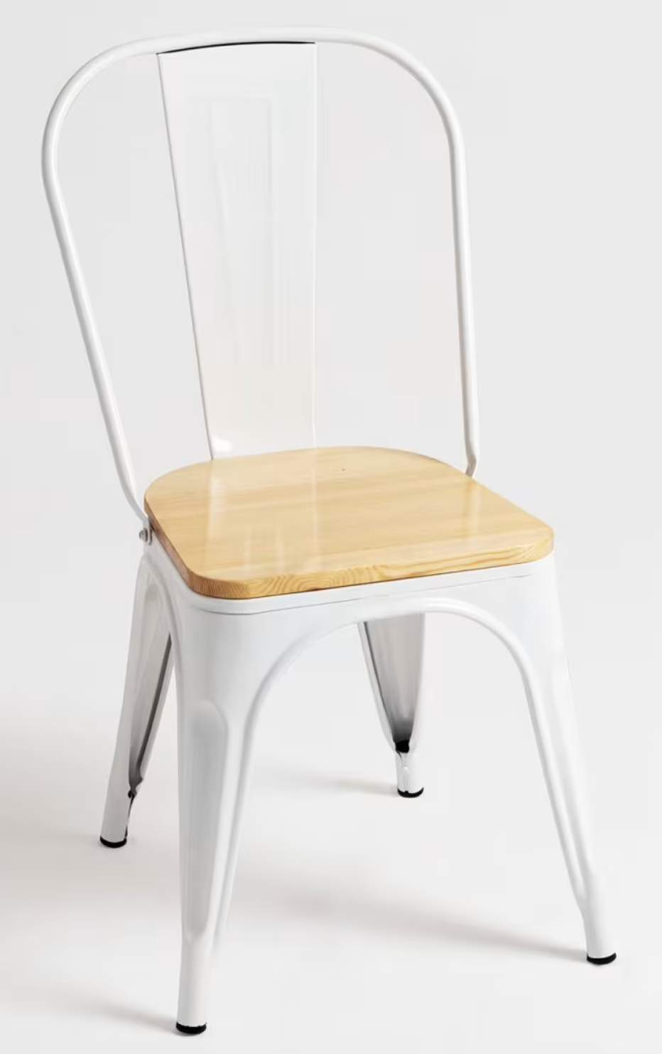 silla tolix con madera blanca