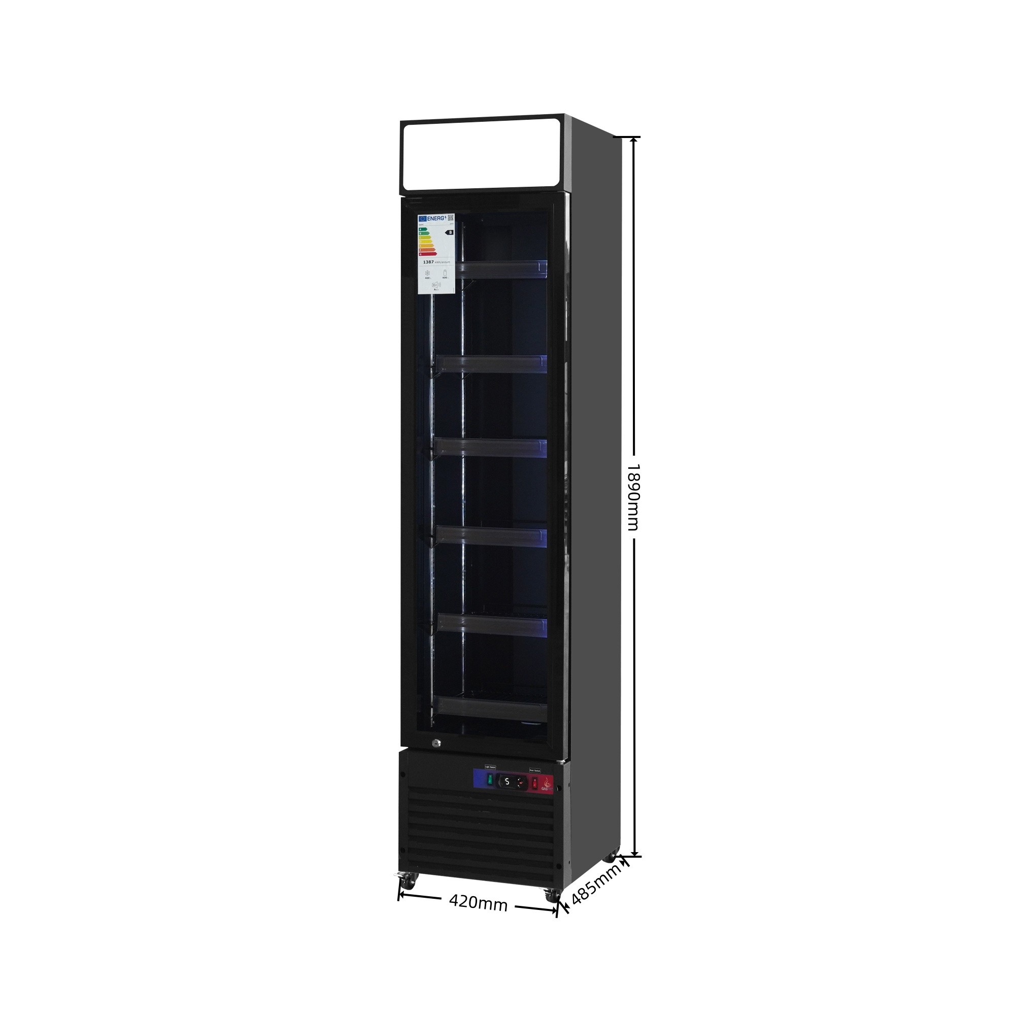 Armario expositor refrigerado 1 puertas cristal Slim - Imagen 3