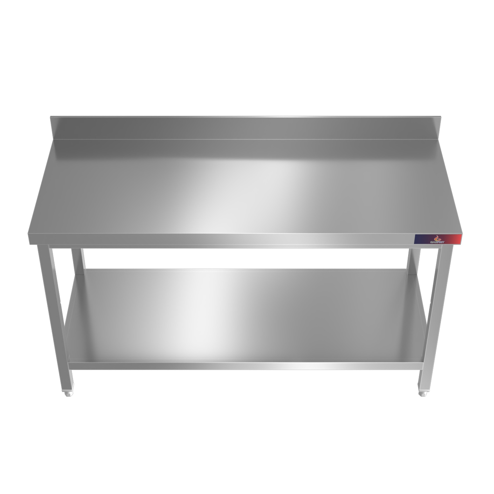Mesa de trabajo para cocina profesional de acero inoxidable mural 800 x 600 x 850 + 100 mm - Imagen 2