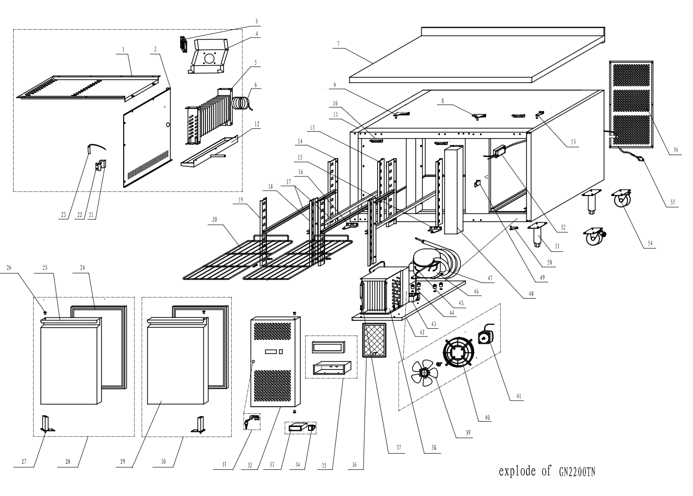 Repuesto burlete junta de puerta compatible modelo GF053,GF054,GF055 - Imagen 2