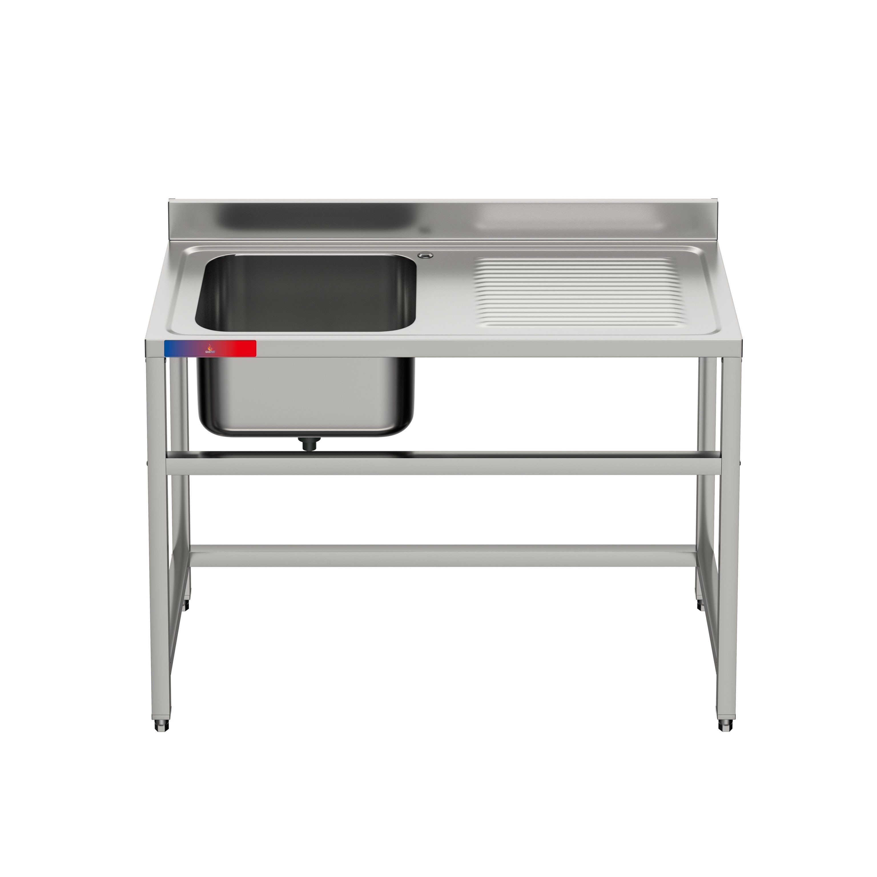 Fregadero 1 seno y escurridor 1200 x 600 x 850 + 100 mm