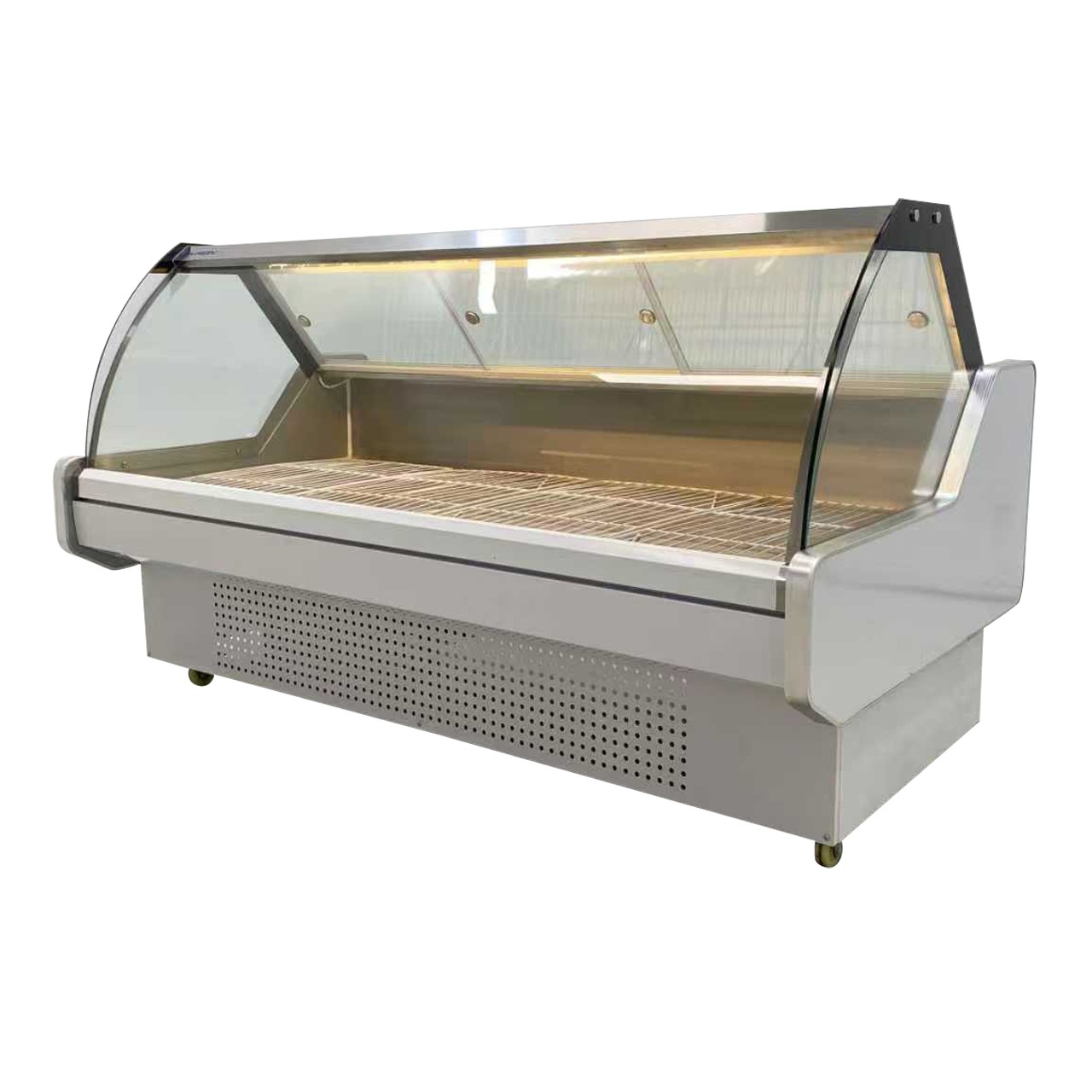 Vitrina Charcutera , blanca, 2000 x 1050 x 1200 mm – Cristal Curvo