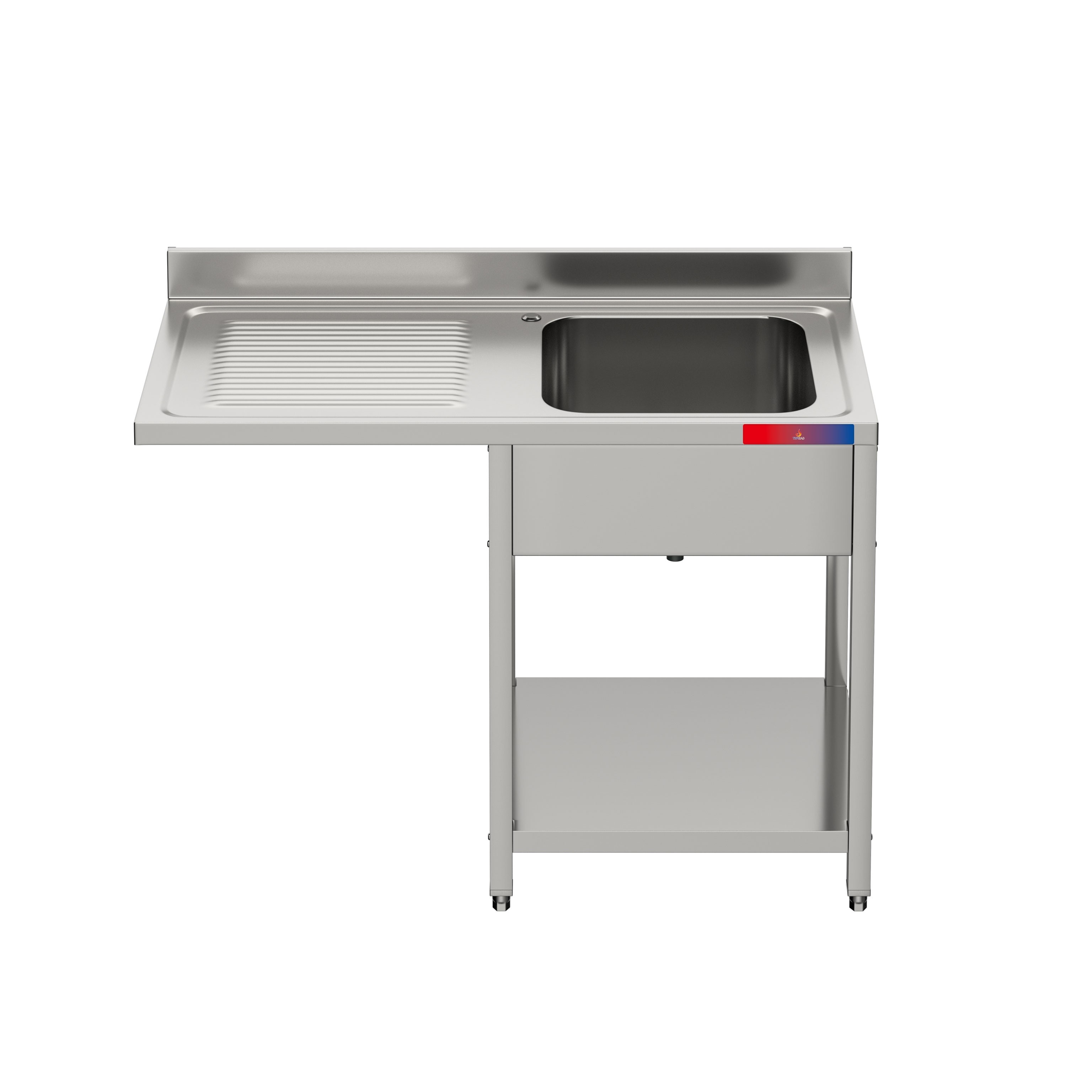 Fregadero 1 seno y escurridor 1200 x 600 x 850 + 100 mm