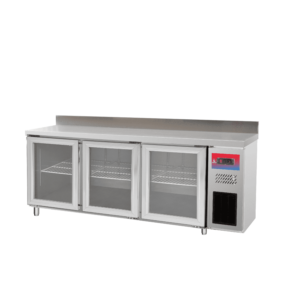 Mesa refrigerada frente mostrador 3 puertas de cristal
