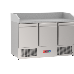 Mesa refrigerada para pizzería con mármol 3 puertas 1365 x 700 x 1010 mm
