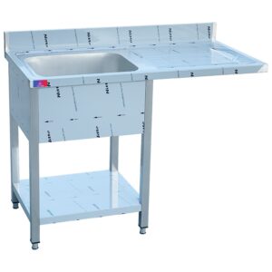 Fregadero 1 seno y escurridor 1200 x 600 x 850 + 100 mm