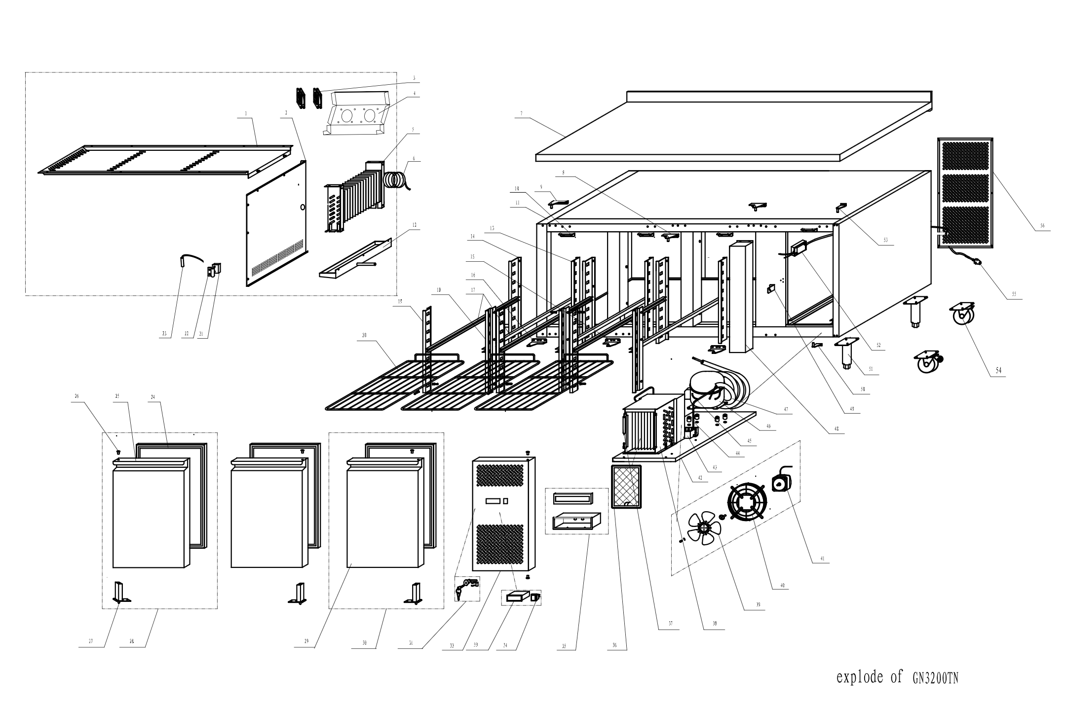 Repuesto burlete junta de puerta compatible modelo GF053,GF054,GF055 - Imagen 3