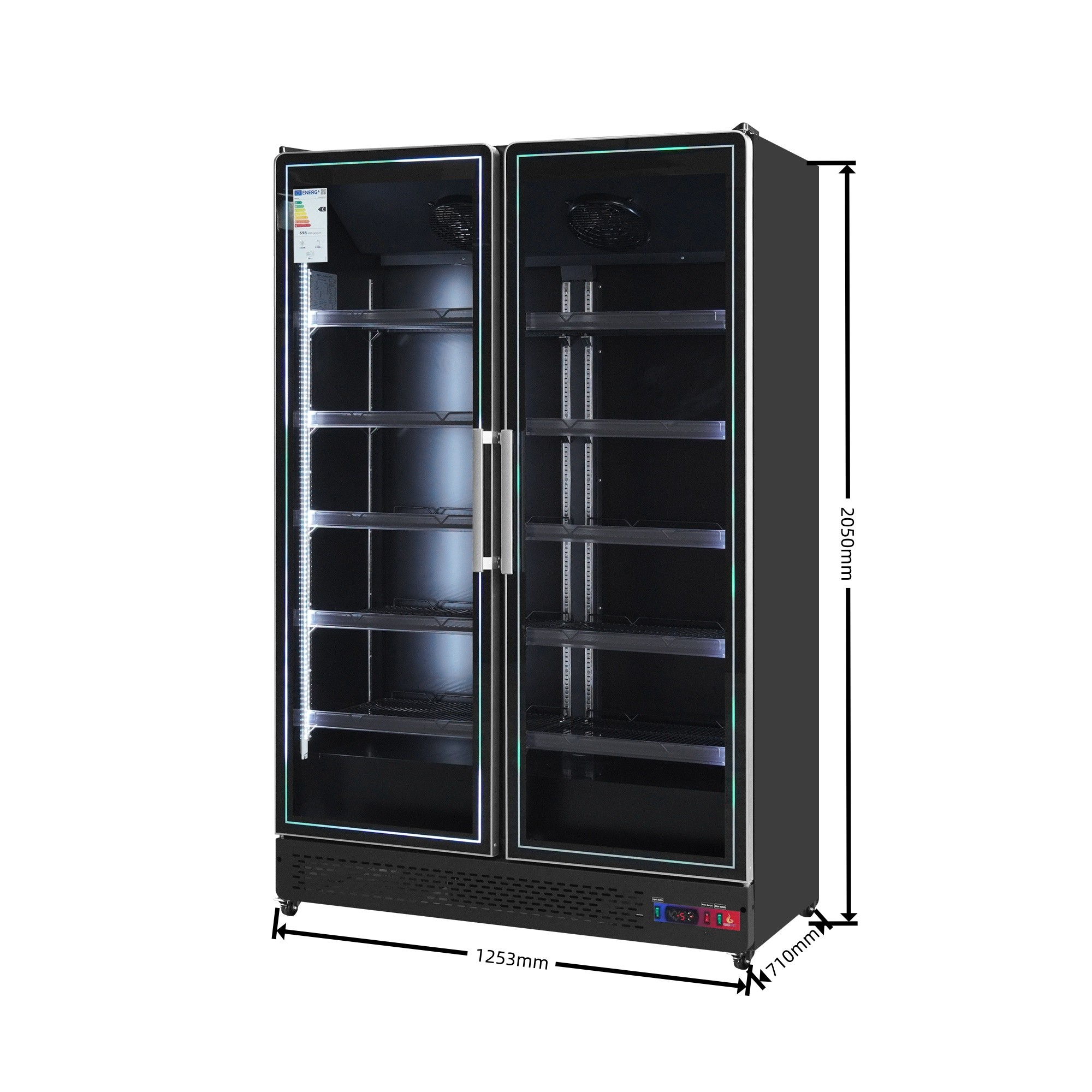 Armario expositor refrigerado 2 puertas de cristal led multicolor Subzero - Imagen 2