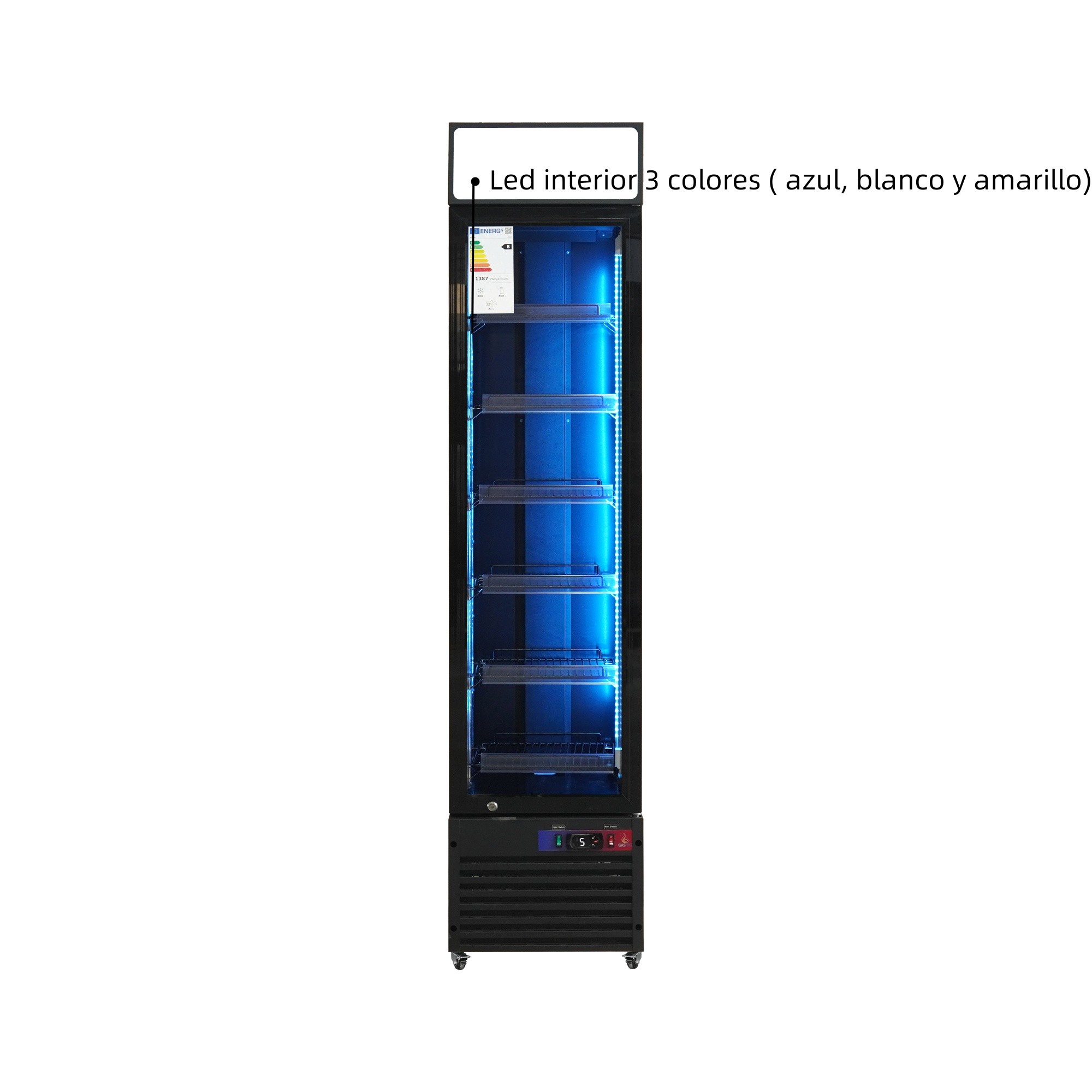 Armario expositor refrigerado 1 puertas cristal Slim - Imagen 2