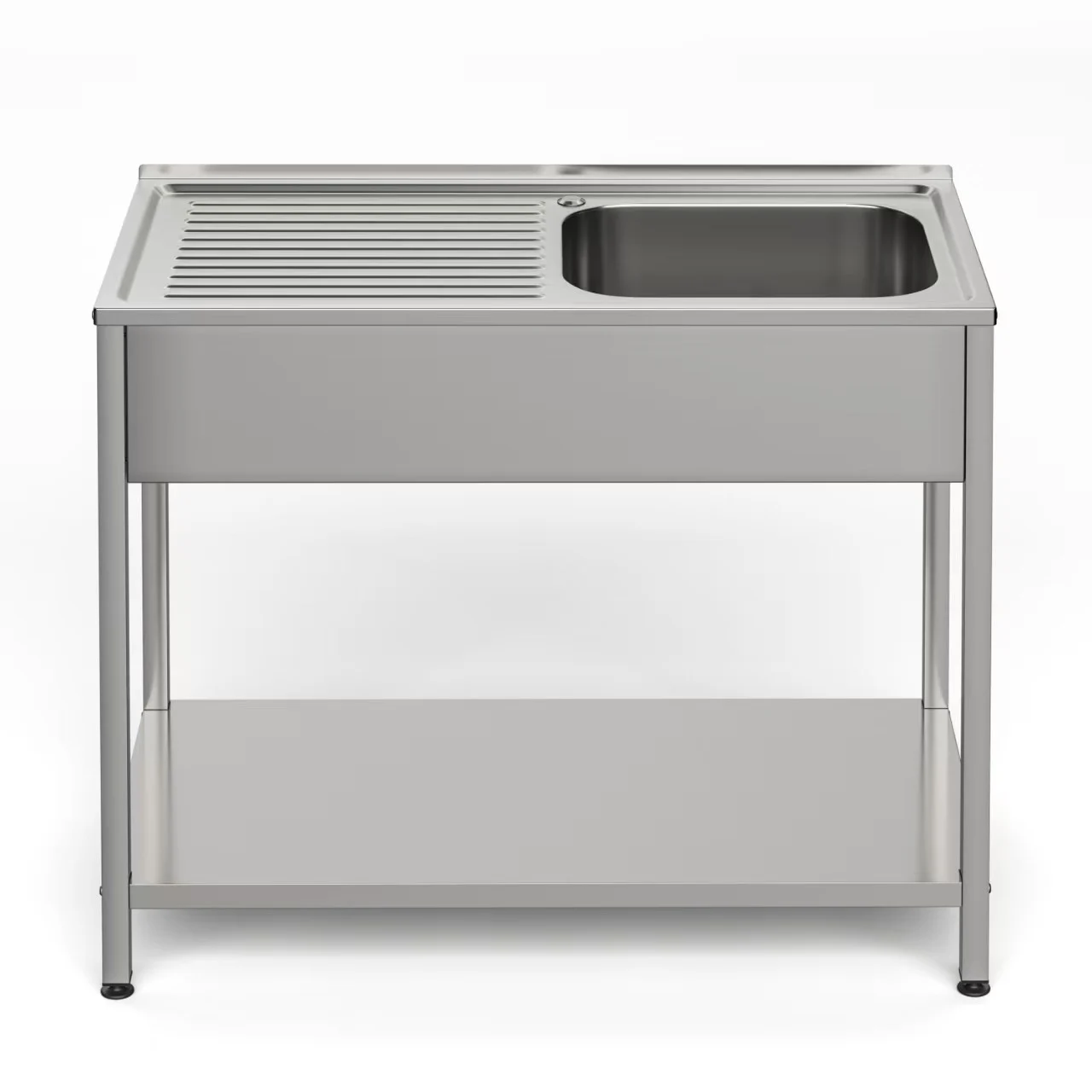 Fregadero de acero inoxidable 1 seno y 1 escurridor 800 x 500 x 850 mm