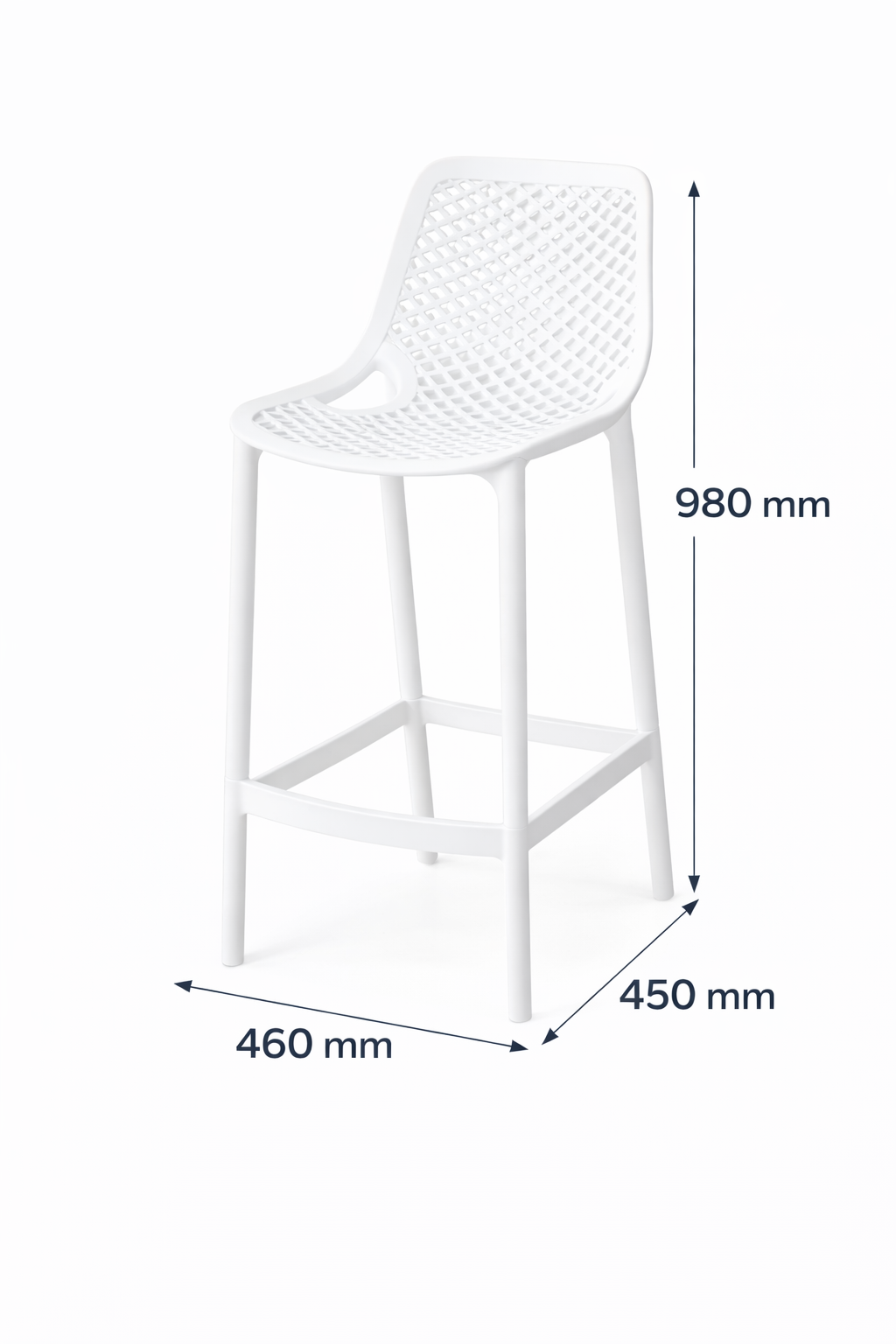 Taburete alto Blanco polipropileno - Imagen 2