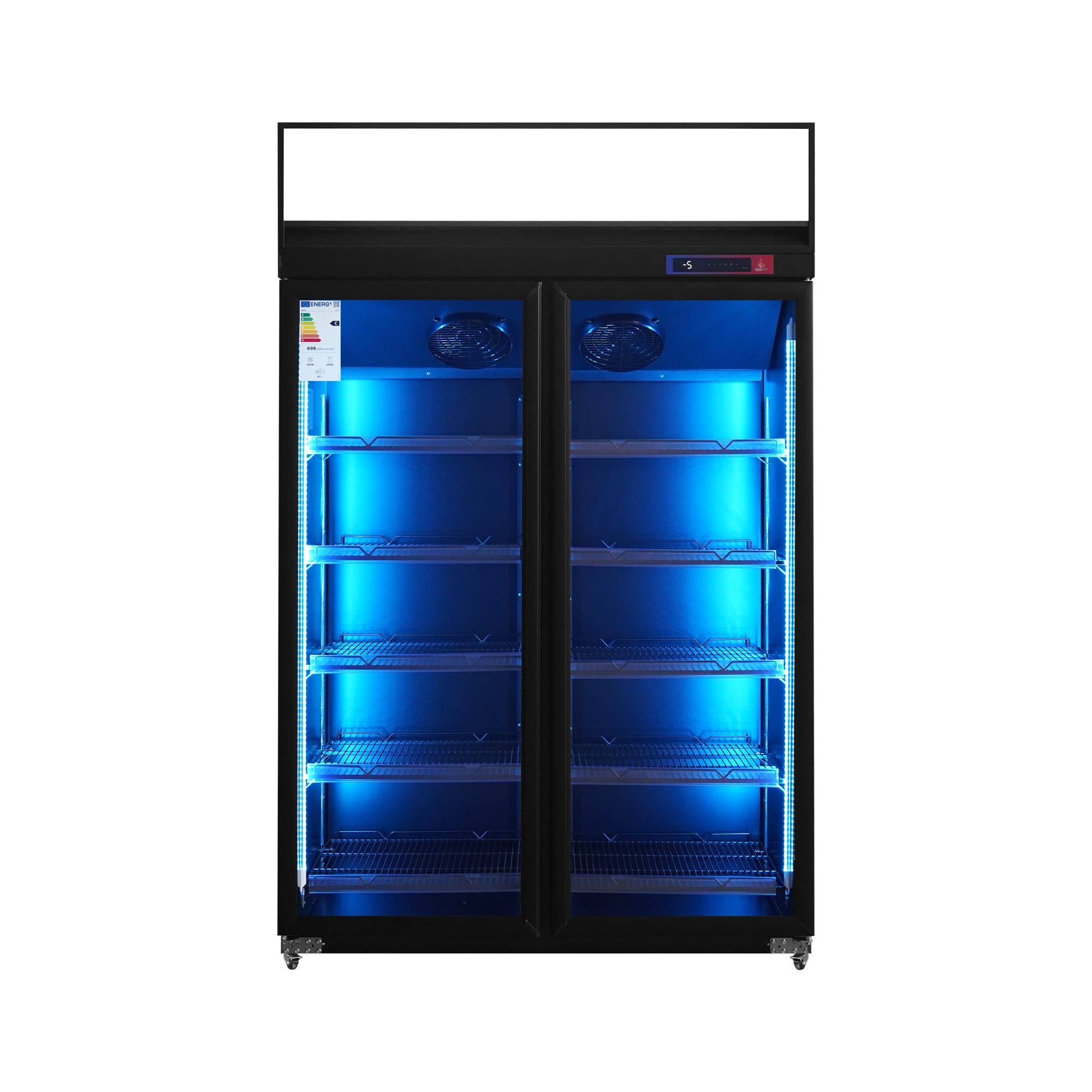 Armario expositor refrigerado 2 puertas de cristal negro SUBZERO