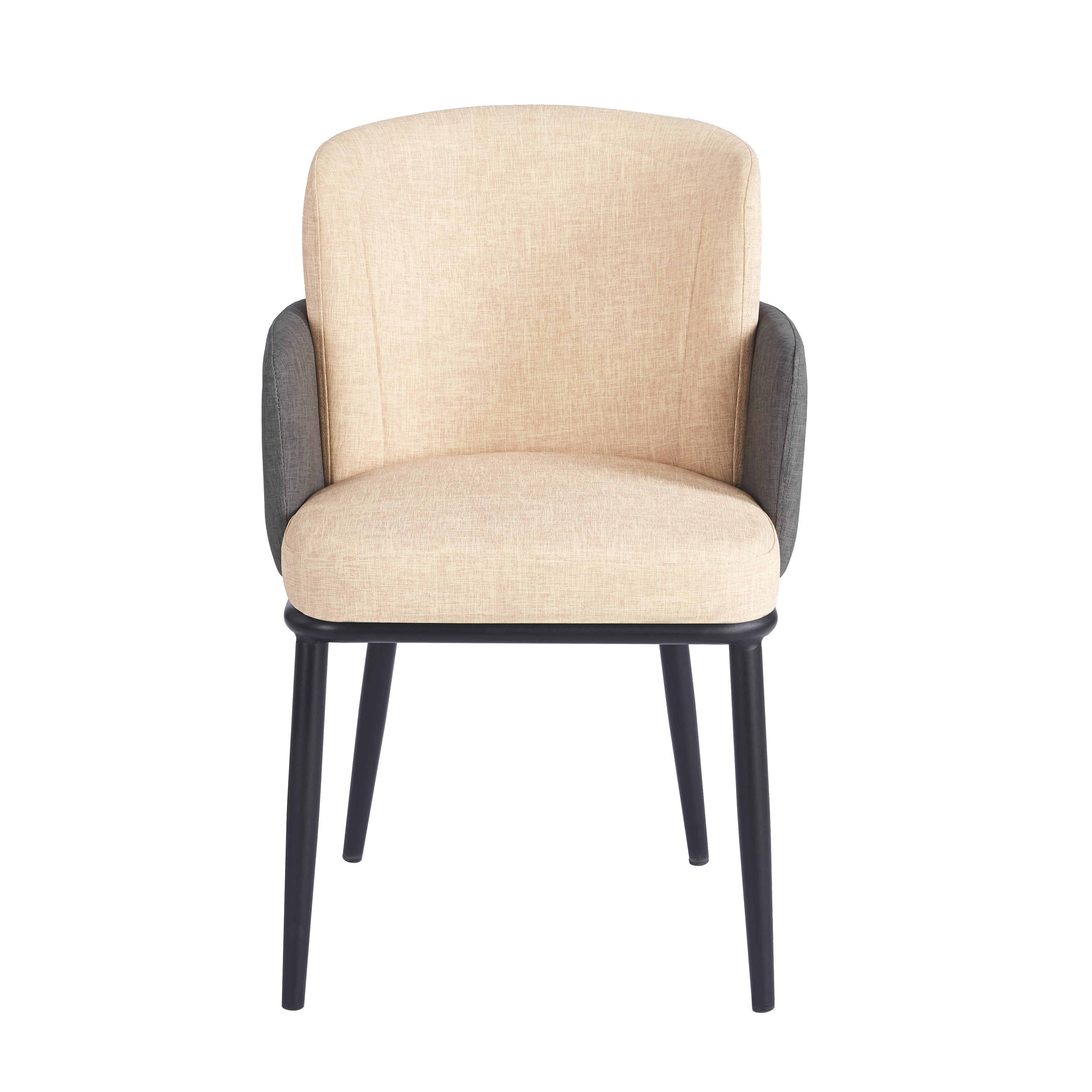 Silla Lino Polipiel Textil · Beige-Gris