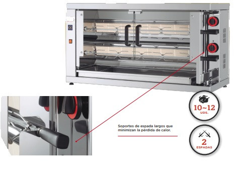 Asador De Pollos 2 Espadas Eco Gas