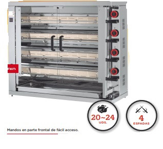 Asador De Pollos 4 Espadas Gas