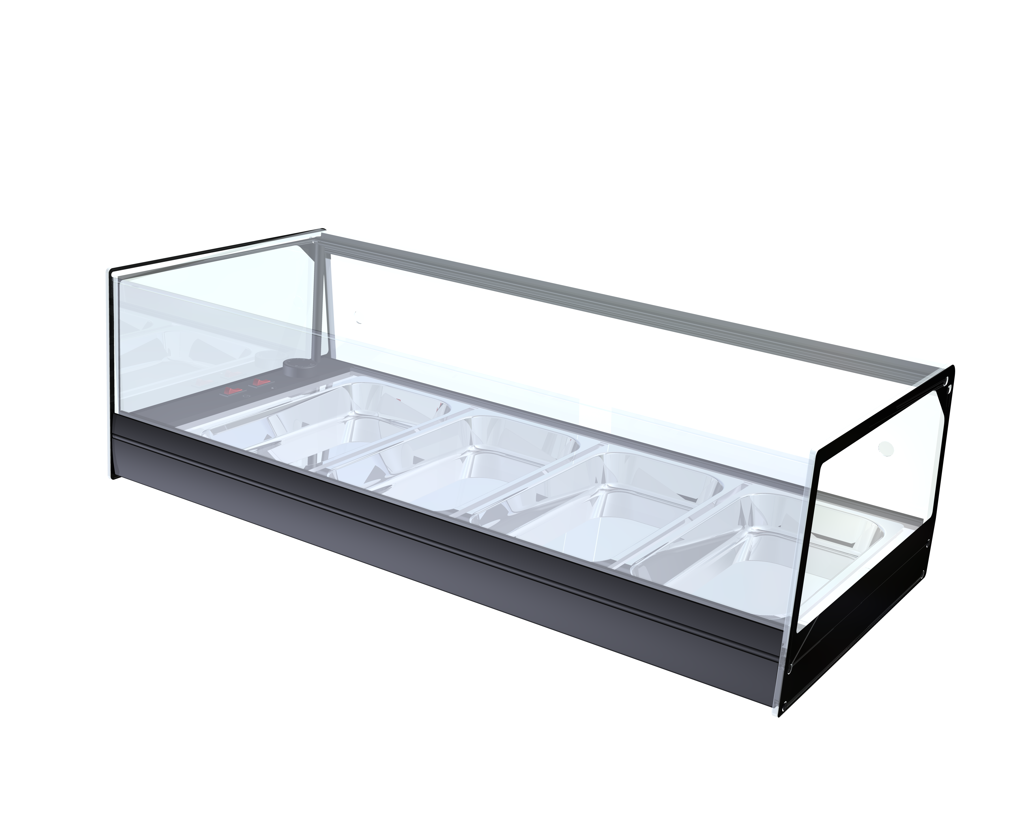 Vitrina Expositora Caliente Cub Gasfrit 4 Bandejas