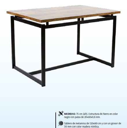 Mesa Baja Rustic 1.20X80