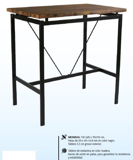 Mesa Alta Rustic 110X70